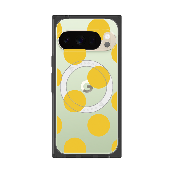 プレミアムスクエアケース with Pixelsnap［ シンプルドット - Yellow ］