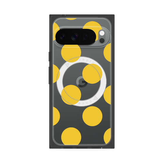 プレミアムスクエアケース with Pixelsnap［ シンプルドット - Yellow ］