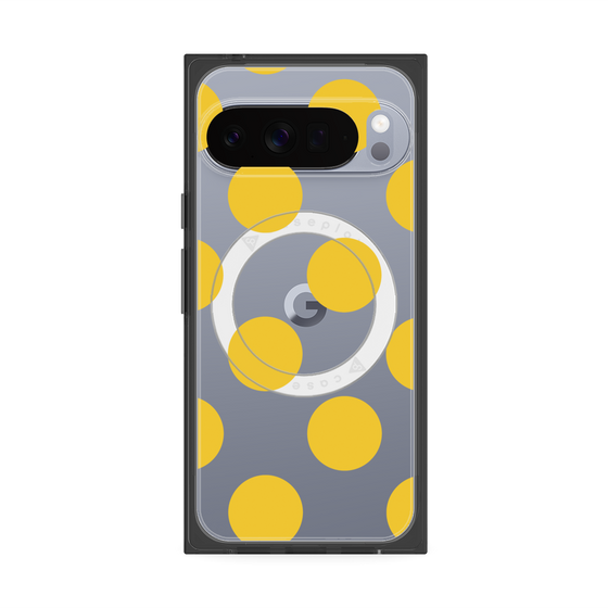 プレミアムスクエアケース with Pixelsnap［ シンプルドット - Yellow ］