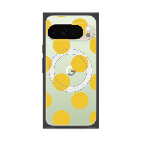 プレミアムスクエアケース with Pixelsnap［ シンプルドット - Yellow ］
