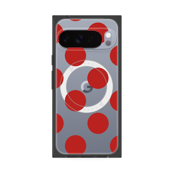 プレミアムスクエアケース with Pixelsnap［ シンプルドット - Red ］