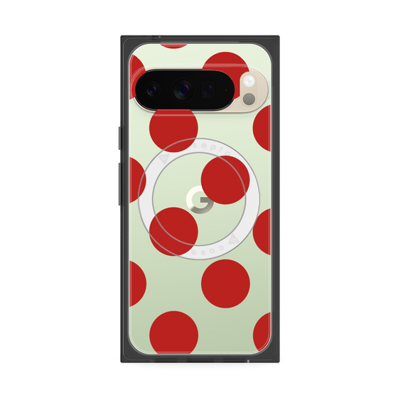 プレミアムスクエアケース with Pixelsnap［ シンプルドット - Red ］