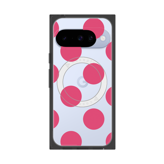 プレミアムスクエアケース with Pixelsnap［ シンプルドット - Pink ］