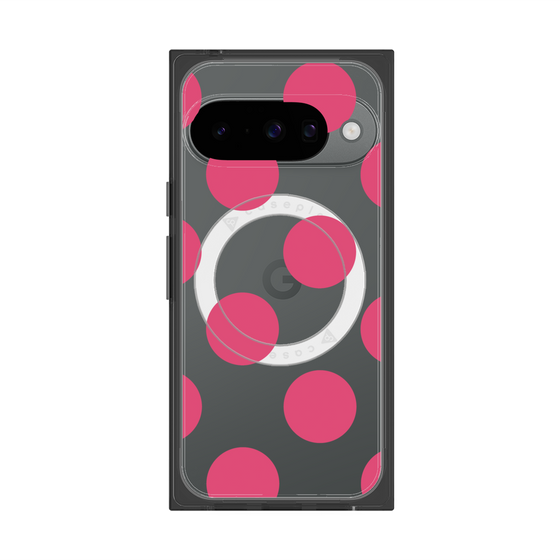 プレミアムスクエアケース with Pixelsnap［ シンプルドット - Pink ］