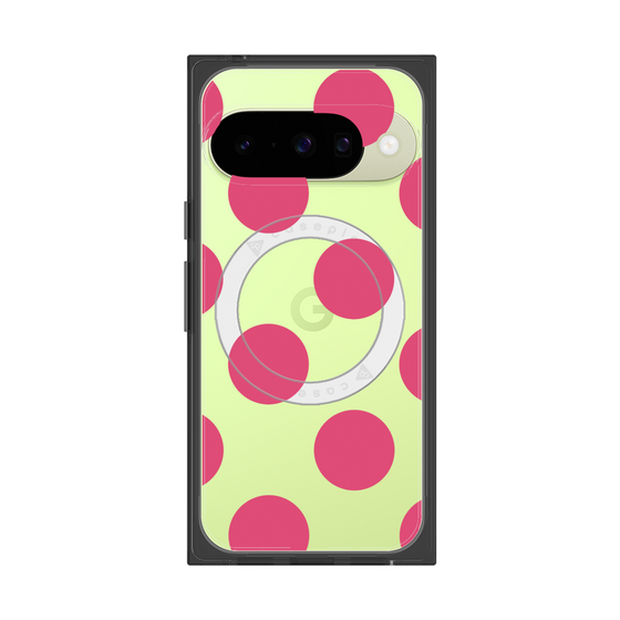 プレミアムスクエアケース with Pixelsnap［ シンプルドット - Pink ］