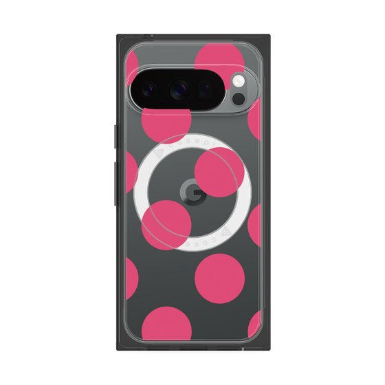 プレミアムスクエアケース with Pixelsnap［ シンプルドット - Pink ］