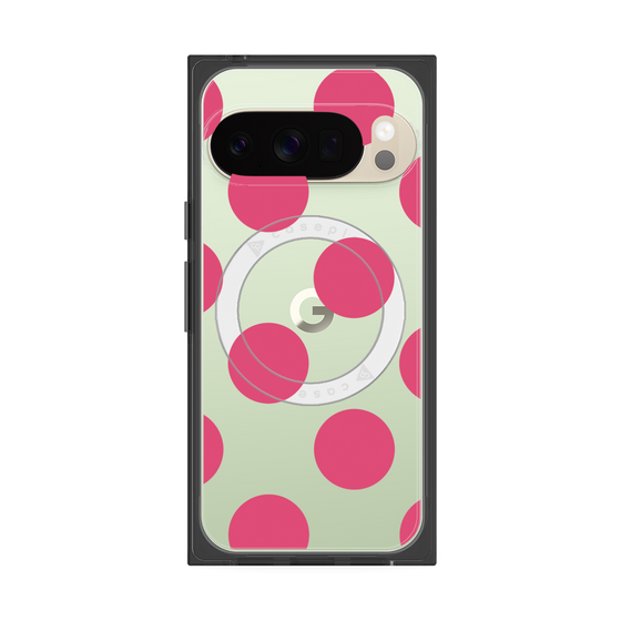 プレミアムスクエアケース with Pixelsnap［ シンプルドット - Pink ］