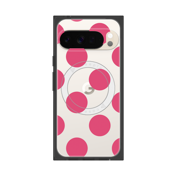プレミアムスクエアケース with Pixelsnap［ シンプルドット - Pink ］