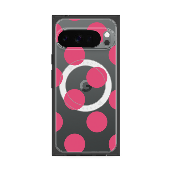 プレミアムスクエアケース with Pixelsnap［ シンプルドット - Pink ］