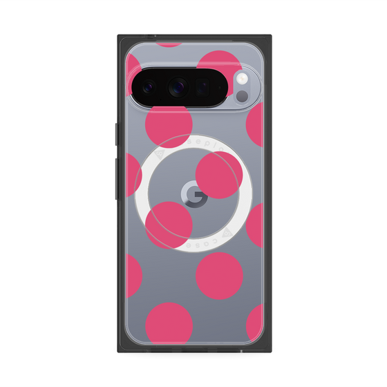 プレミアムスクエアケース with Pixelsnap［ シンプルドット - Pink ］