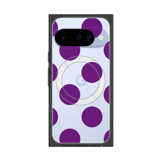 プレミアムスクエアケース with Pixelsnap［ シンプルドット - Purple ］
