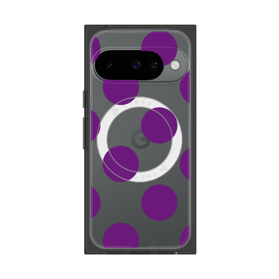 プレミアムスクエアケース with Pixelsnap［ シンプルドット - Purple ］