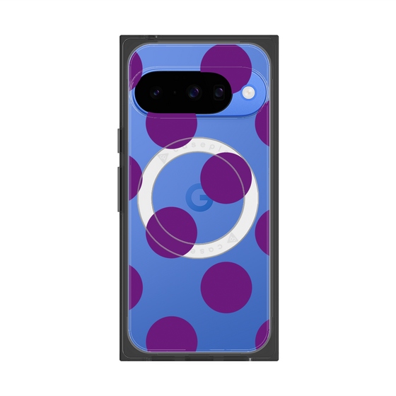 プレミアムスクエアケース with Pixelsnap［ シンプルドット - Purple ］