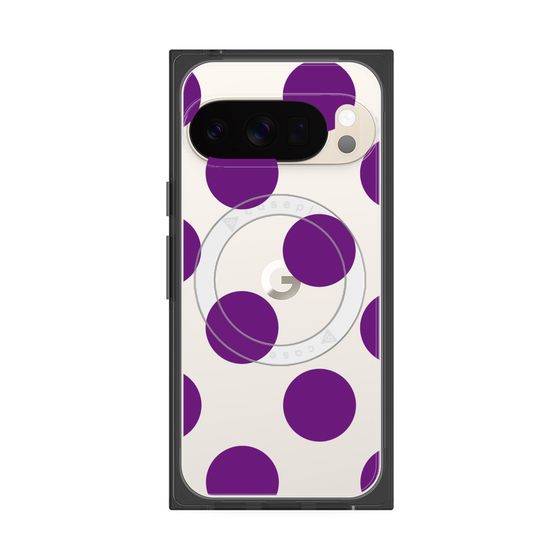 プレミアムスクエアケース with Pixelsnap［ シンプルドット - Purple ］