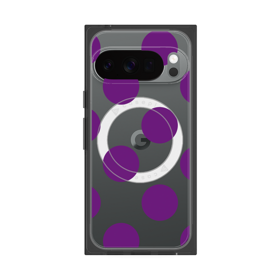 プレミアムスクエアケース with Pixelsnap［ シンプルドット - Purple ］