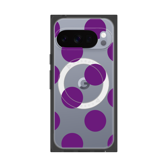 プレミアムスクエアケース with Pixelsnap［ シンプルドット - Purple ］