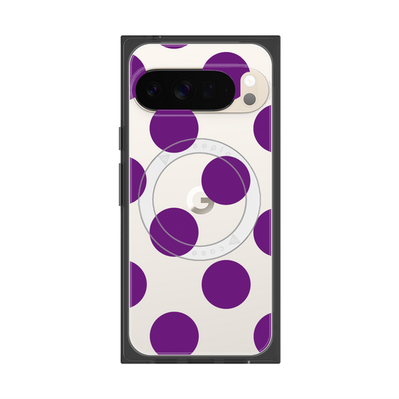 プレミアムスクエアケース with Pixelsnap［ シンプルドット - Purple ］