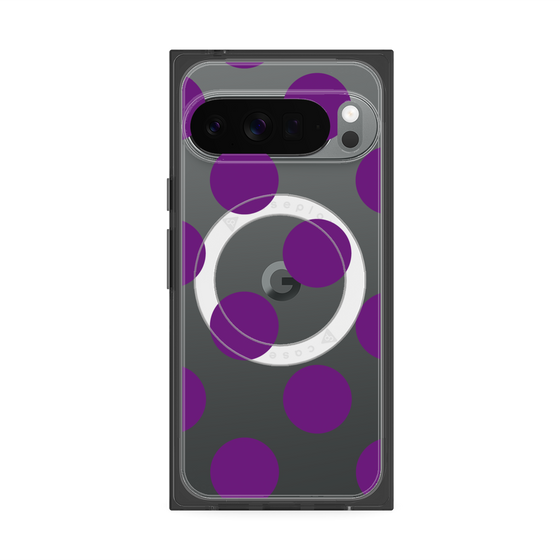 プレミアムスクエアケース with Pixelsnap［ シンプルドット - Purple ］