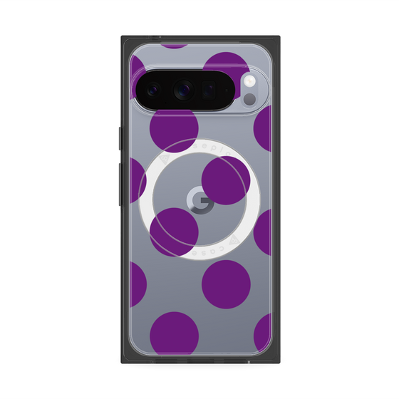 プレミアムスクエアケース with Pixelsnap［ シンプルドット - Purple ］