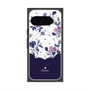 プレミアムスクエアケース with Pixelsnap［ ツインドットフラワー - Navy ］