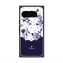 プレミアムスクエアケース with Pixelsnap［ ツインドットフラワー - Navy ］