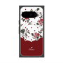 プレミアムスクエアケース with Pixelsnap［ ツインドットフラワー - Red ］