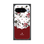 プレミアムスクエアケース with Pixelsnap［ ツインドットフラワー - Red ］