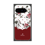 プレミアムスクエアケース with Pixelsnap［ ツインドットフラワー - Red ］
