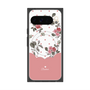 プレミアムスクエアケース with Pixelsnap［ ツインドットフラワー - Pink ］