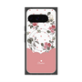 プレミアムスクエアケース with Pixelsnap［ ツインドットフラワー - Pink ］