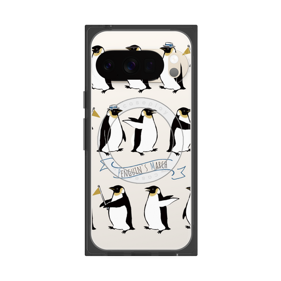 プレミアムスクエアケース with Pixelsnap［ キュートペンギンマーチ ］