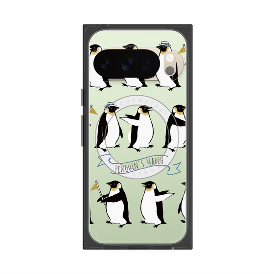 プレミアムスクエアケース with Pixelsnap［ キュートペンギンマーチ ］