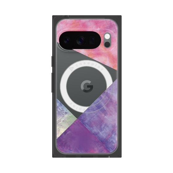プレミアムスクエアケース with Pixelsnap［ 朝焼けパステルパレット - Purple ］