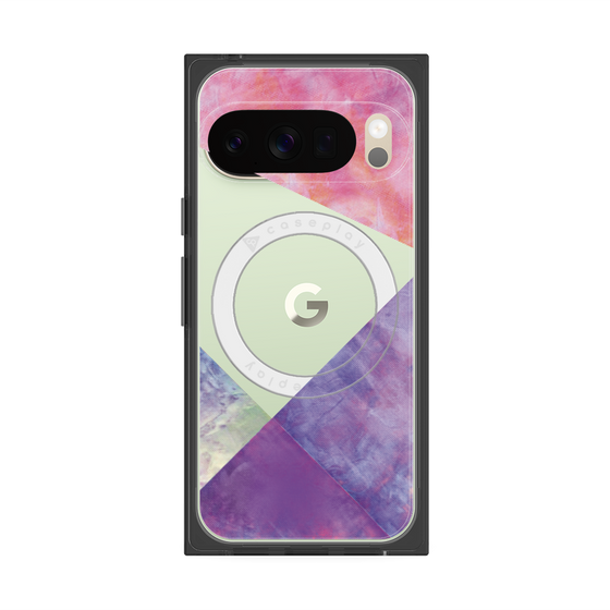 プレミアムスクエアケース with Pixelsnap［ 朝焼けパステルパレット - Purple ］