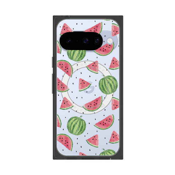 プレミアムスクエアケース with Pixelsnap［ クレヨンスイカ ］