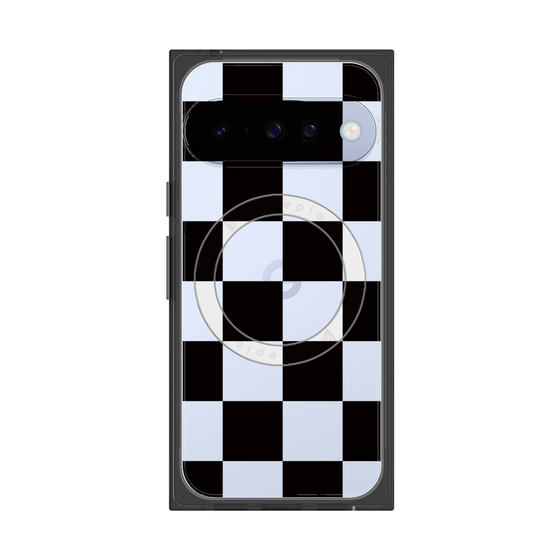 プレミアムスクエアケース with Pixelsnap［ 市松模様 - Black ］