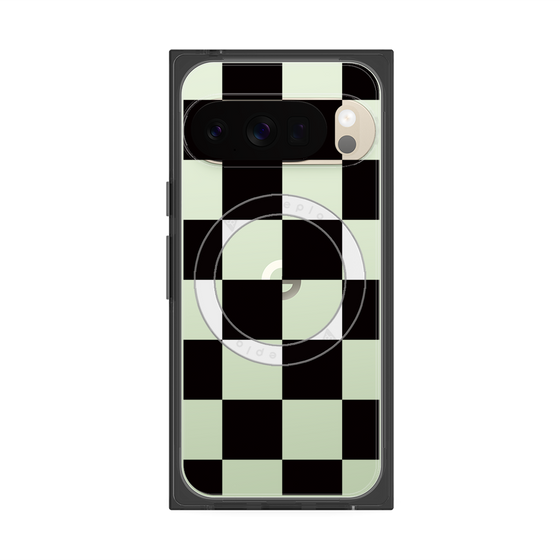 プレミアムスクエアケース with Pixelsnap［ 市松模様 - Black ］