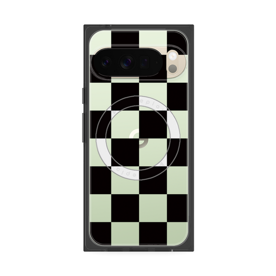 プレミアムスクエアケース with Pixelsnap［ 市松模様 - Black ］