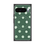 プレミアムスクエアケース with Pixelsnap［ 水彩ドット・レトロカラー - Green ］
