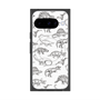 プレミアムスクエアケース with Pixelsnap［ Dinosaurs No.2 - White ］