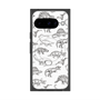プレミアムスクエアケース with Pixelsnap［ Dinosaurs No.2 - White ］