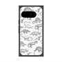 プレミアムスクエアケース with Pixelsnap［ Dinosaurs No.2 - White ］