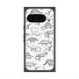 プレミアムスクエアケース with Pixelsnap［ Dinosaurs No.2 - White ］