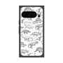 プレミアムスクエアケース with Pixelsnap［ Dinosaurs No.2 - White ］