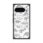 プレミアムスクエアケース with Pixelsnap［ Dinosaurs No.2 - White ］