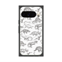 プレミアムスクエアケース with Pixelsnap［ Dinosaurs No.2 - White ］