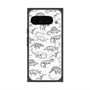 プレミアムスクエアケース with Pixelsnap［ Dinosaurs No.2 - White ］