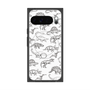 プレミアムスクエアケース with Pixelsnap［ Dinosaurs No.2 - White ］