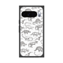 プレミアムスクエアケース with Pixelsnap［ Dinosaurs No.2 - White ］