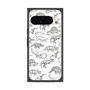 プレミアムスクエアケース with Pixelsnap［ Dinosaurs No.2 - White ］